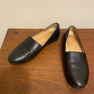 Dansko Shoes Womens Size 38 Black Leather Slip-On Loafer Comfort Almond Toe